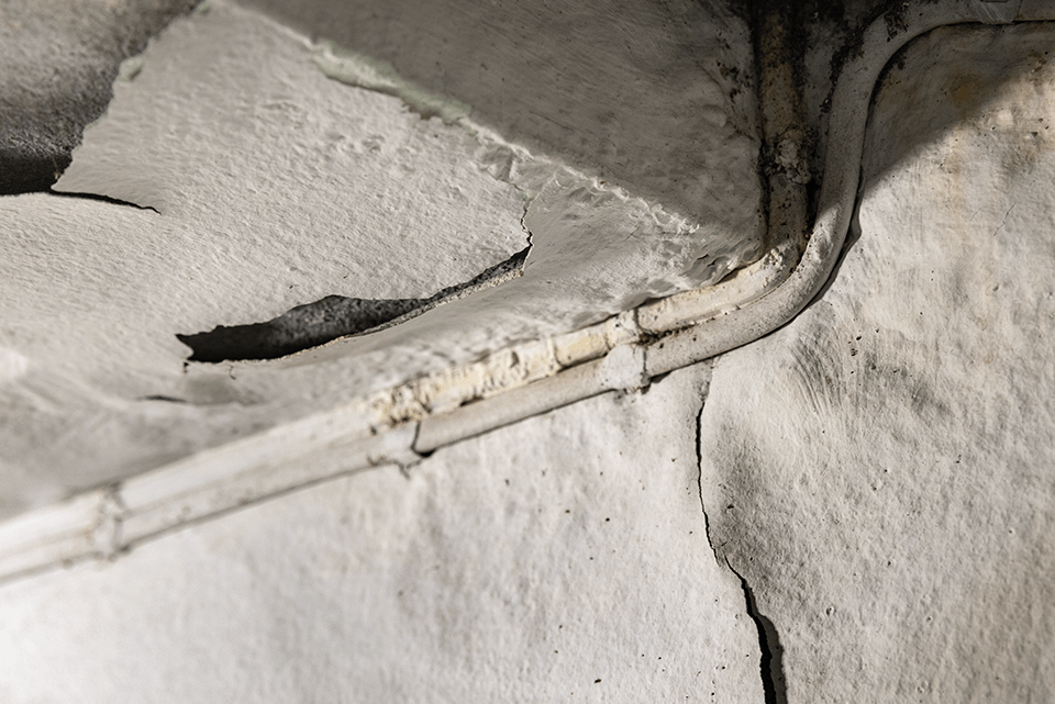 concrete slab leak that needs repairs